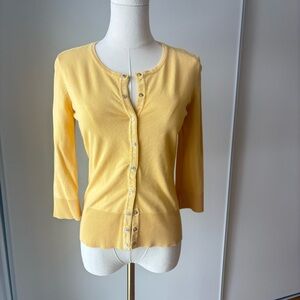 White House Black Market Mustard Cardigan